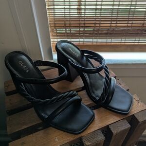GUESS Women's Black Heeled Sandals